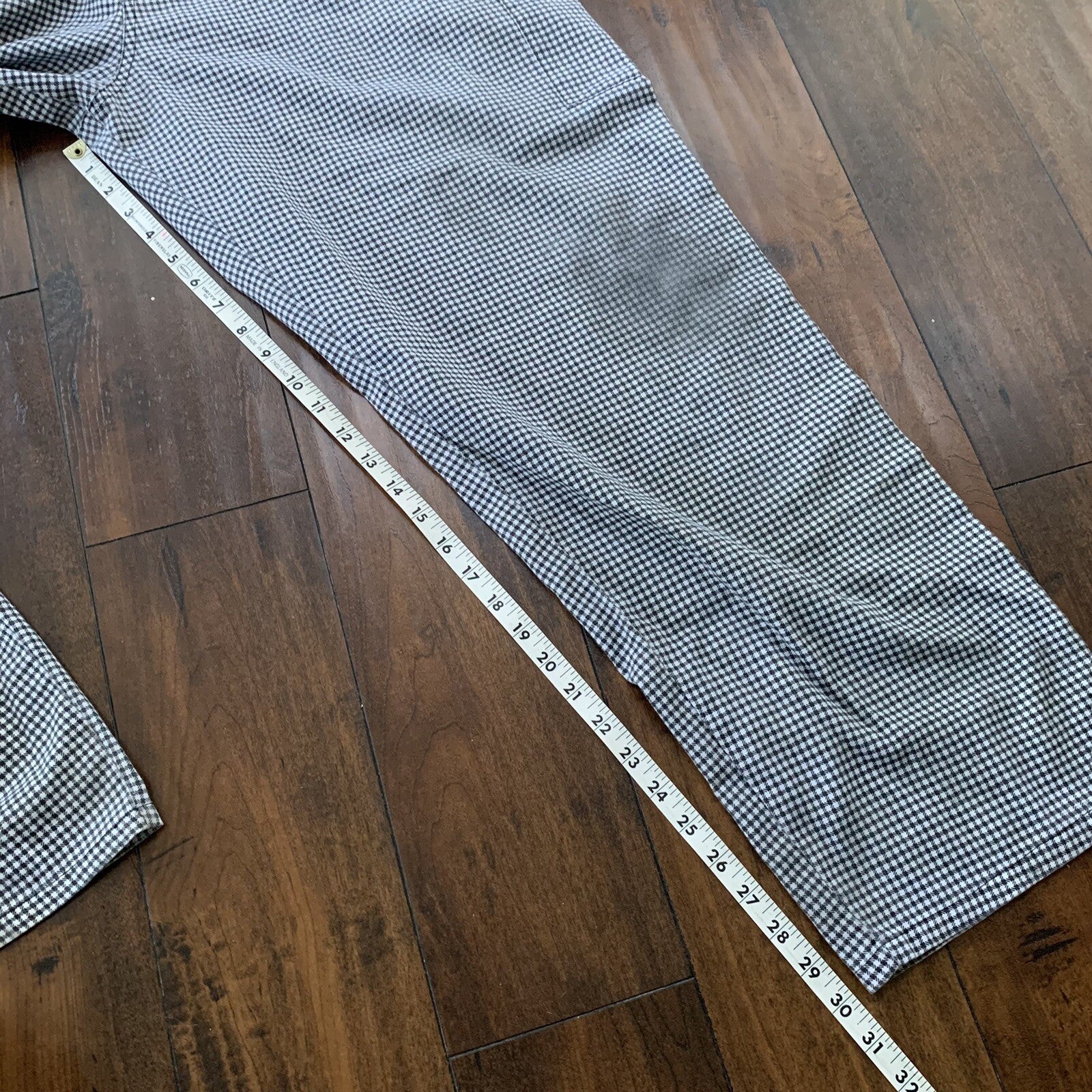 Natural Comfort Uniform Pants  Houndstooth Drawstring Thrashed XL VTG Y2K