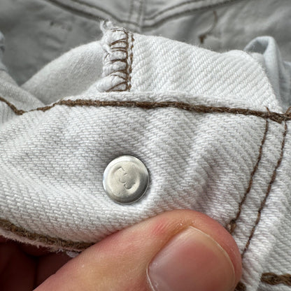 Vintage 90s Levis 501 USA 34x34 Tag Jeans 80s White Bleach Wash Act Worn 31x30