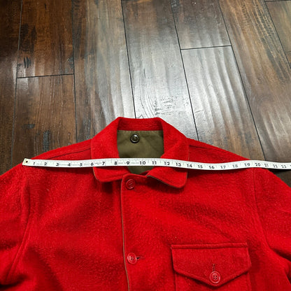 VTG 40s 50s Wool Western Coat Jacket Rockabilly Red Military Green WWII RARE