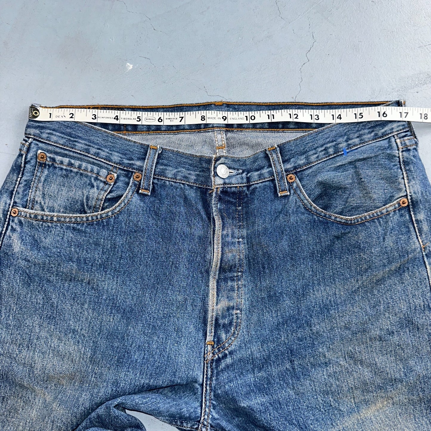 Levis 501 Vintage Y2K XX Straight Leg Jeans Blue Med Wash 34x34 Act 34x33