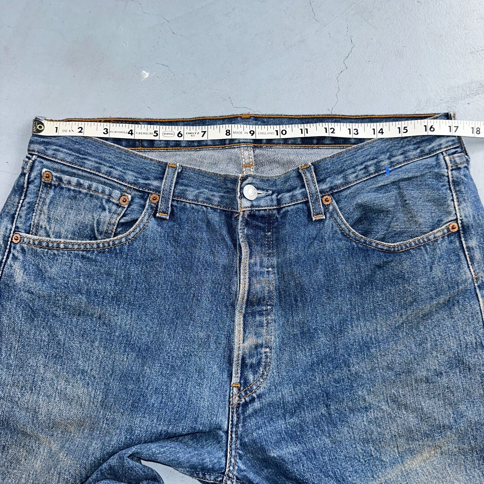 Levis 501 Vintage Y2K XX Straight Leg Jeans Blue Med Wash 34x34 Act 34x33