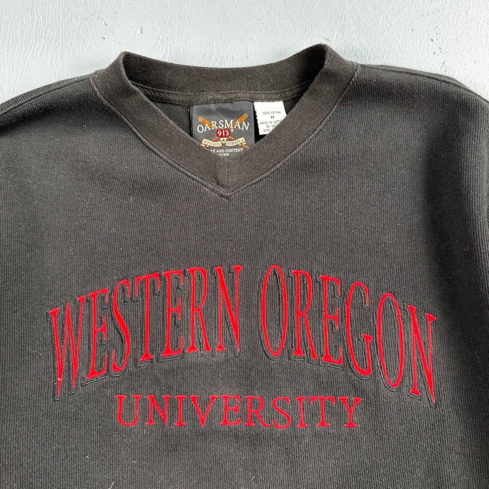 Vintage Oarsman Western Oregon University Crewneck Sweatshirt Thick Shirt M