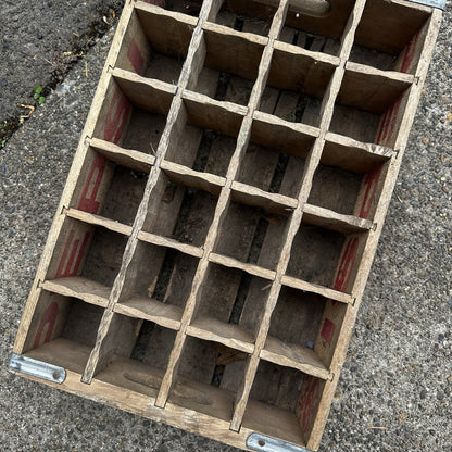 Vintage Wooden Soda Crate Pepsi Cola Wood Gallup New Mexico 24 Bottles Rare