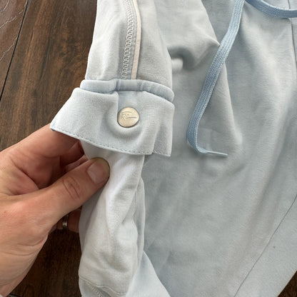 Gloria Vanderbilt Sport Pants Womens PL Blue Sweatpants Cotton Caro Pocket Capri