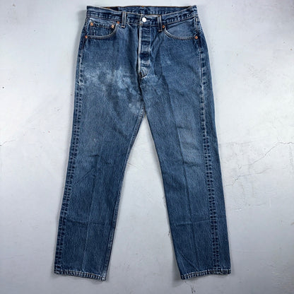 Levis 501 Vintage 90s USA XX Straight Leg Jeans Blue Light Wash 35x34 Act 32x30