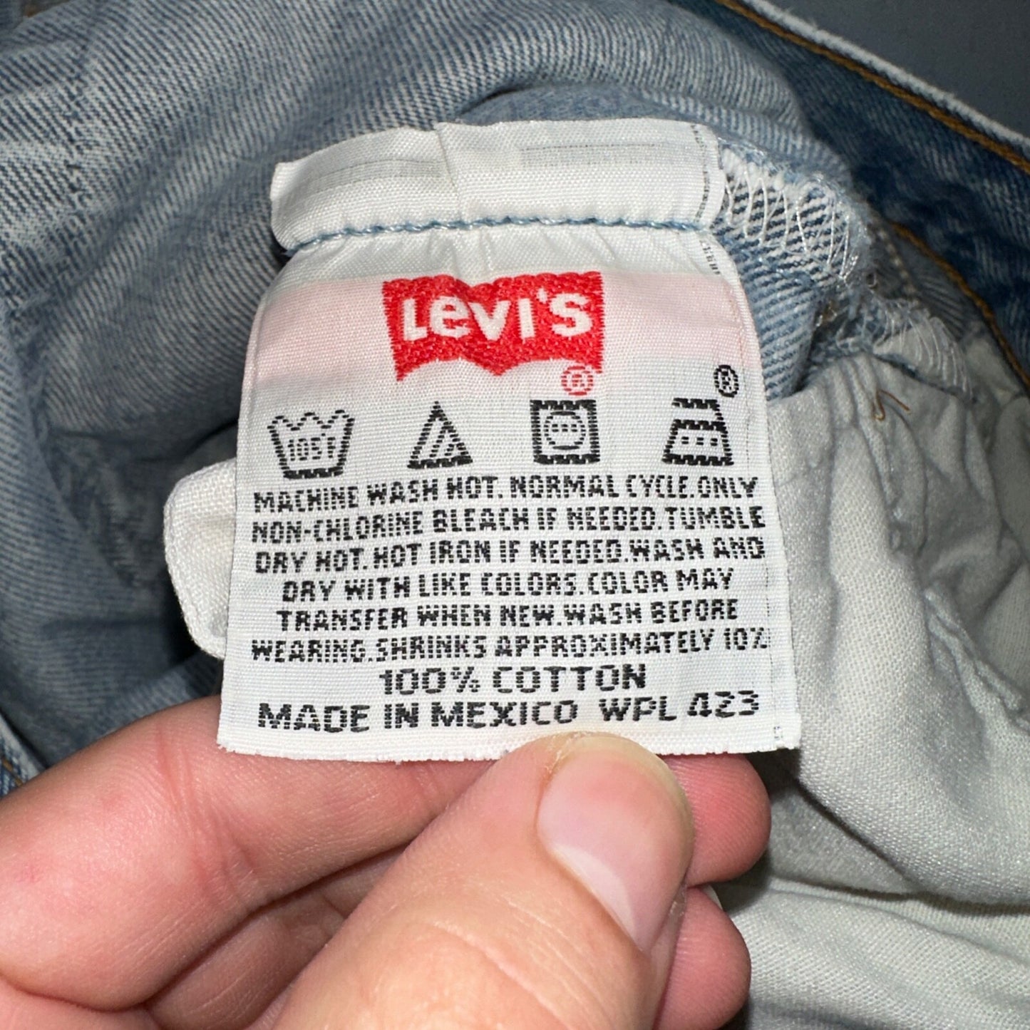 Levis 501 Vintage 90s XX Straight Leg Mexico Jeans 34x36 Light Wash Act 31x30