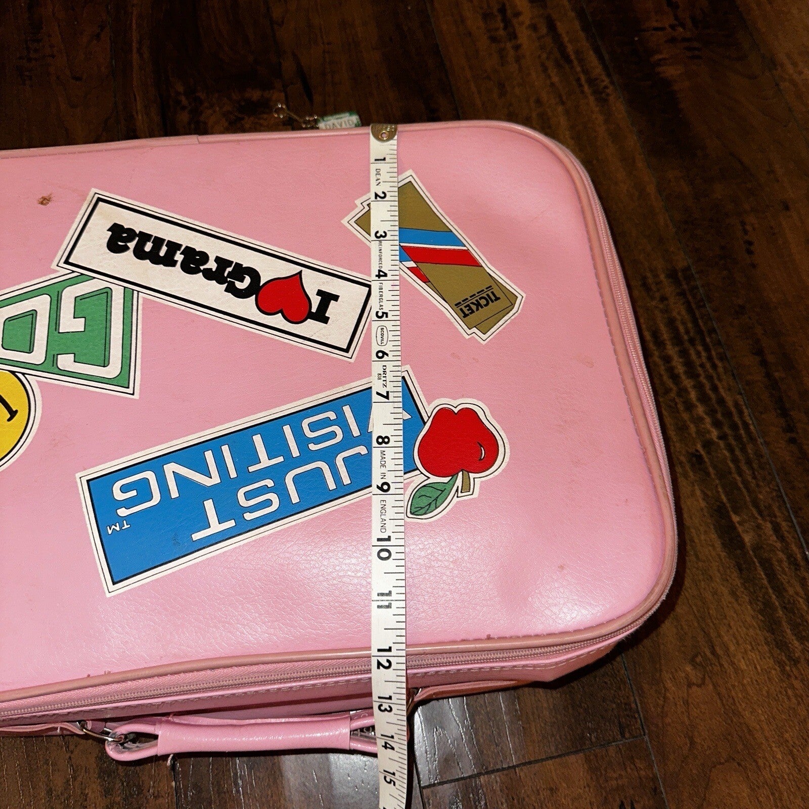 Vintage Childrens Pink Suitcase Just Visiting  Grandmas House Girls Travel Cute