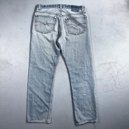 Levis 501 Vintage 80s USA XX 90s Straight Leg Jeans 38x34 Light Wash Act 34x29