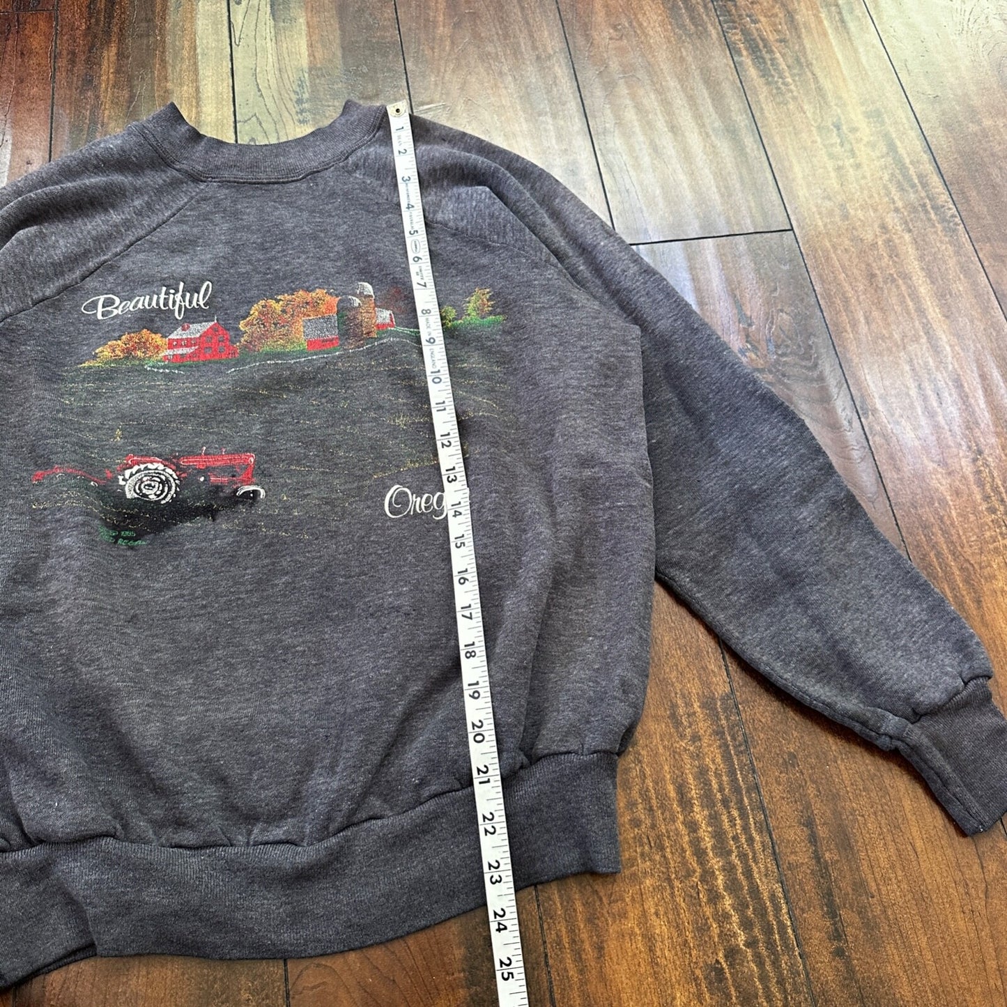 Beautiful Oregon VTG 90s 80s Sweatshirt Crewneck Jumper Gym Farm Land Cool
