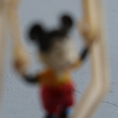 Kohner 1960 Mickey Mouse Tricky Trapeze Push Puppet Toy Vintage Disney No. 4995