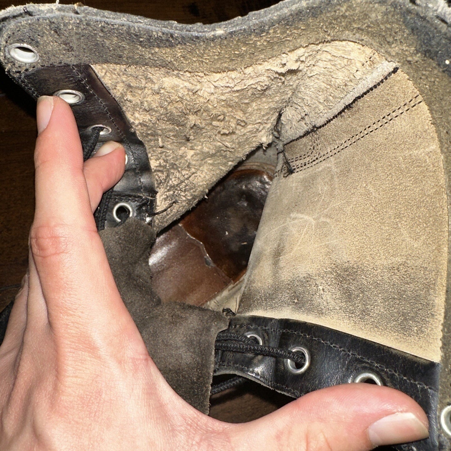 VTG Military Black Lace Up Work Boots 1950s 50s 60s Post WWII Size 8 ? High