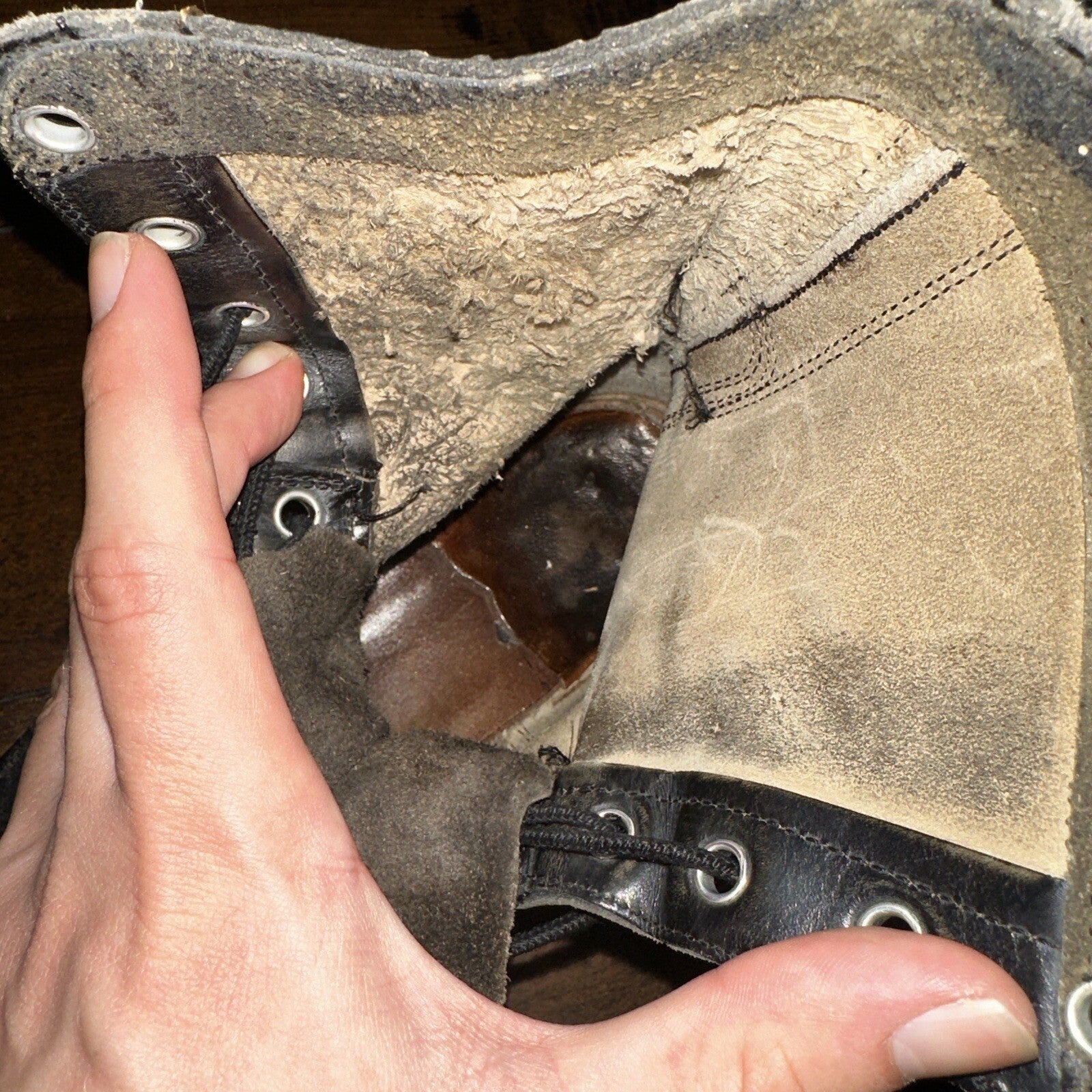 VTG Military Black Lace Up Work Boots 1950s 50s 60s Post WWII Size 8 ? High