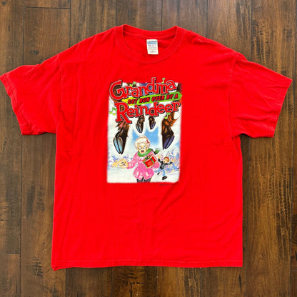 Christmas Grandma Got Ran Over By A Reindeer Vintage T Shirt Music Rap Movie TV
