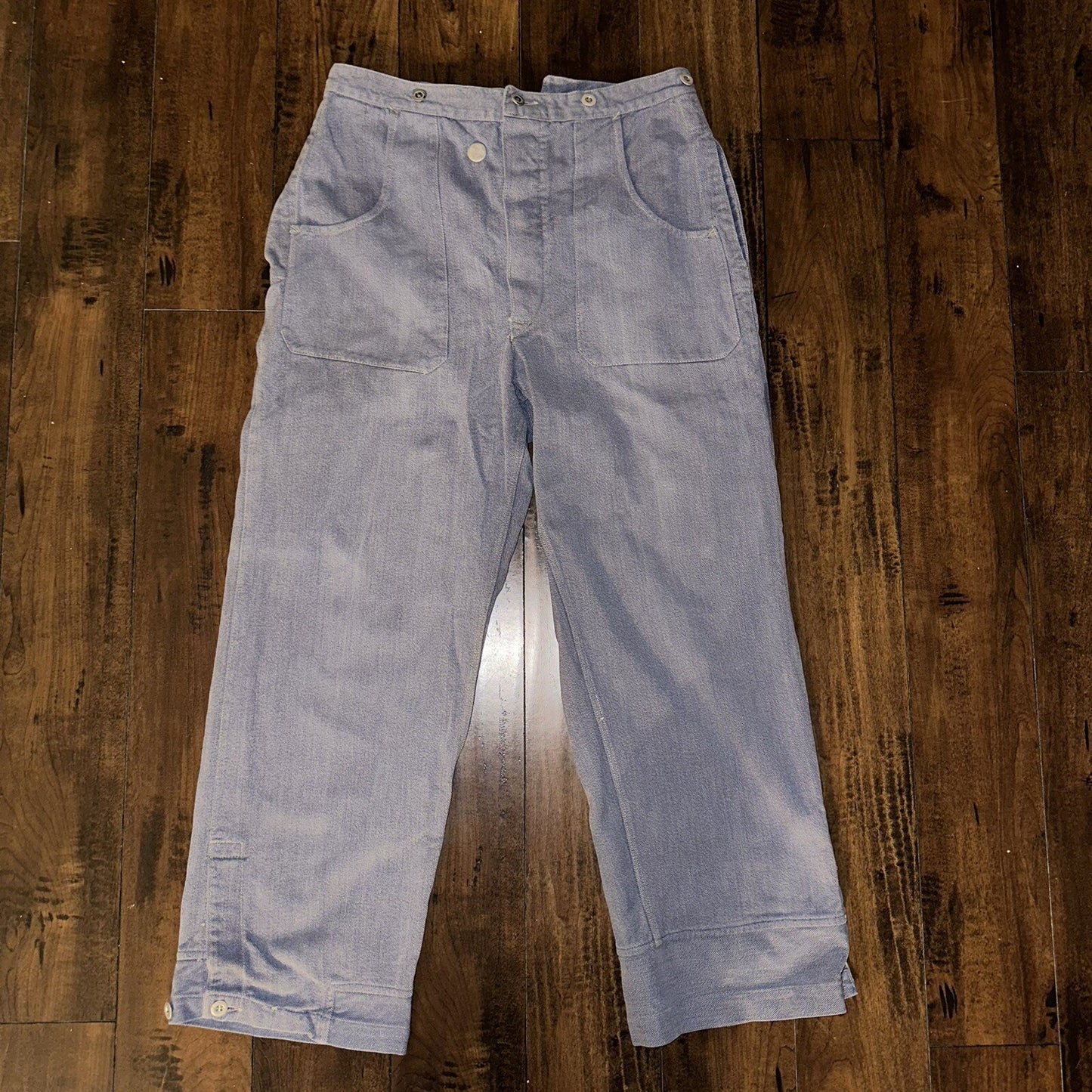 WWII Buckle Back Denim Pants Jeans Button Fly Swiss Rare Selvedge Redline 40s