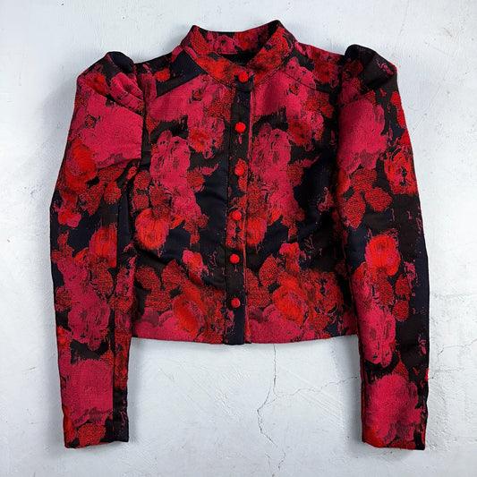 House Of Harlow 1960 Jacket Women Red Cropped REVOLVE Silvio Top Floral M