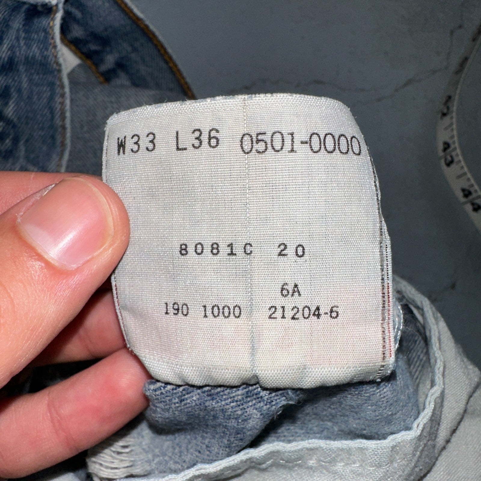 Levis 501 Vintage 90s Mexico Straight Leg Jeans Blue Light Wash 33x36 Act 31x31