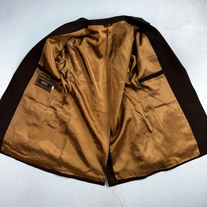 VTG Mens 2 PC Suit 40 Jacket Coat Pants Brown Levis Panatela Polyester 80s