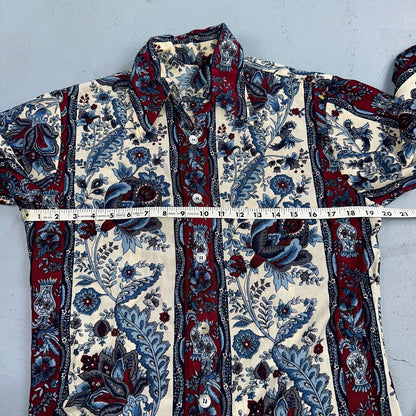 VTG 70s Disco Shirt Men’s Size Small Original 1970s Paisley Floral Rockabilly