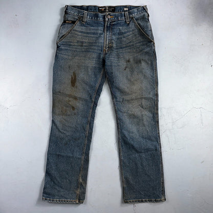 Ariat Rebar Jeans Men's 35x34 Blue M4 Workhorse Edge Boot Cut Western