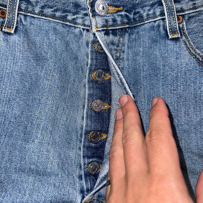 Levis 501 Vintage Y2K 90s XX Straight Leg Jeans Blue Light Wash 38x34 Act 37x34
