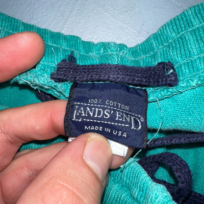 Vintage 90s Lands End Fleece Sweatpants Adult M Green Made In USA Champion