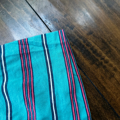 Teal Blue Pink Polo VTG T Shirt Single Stitch Basic 1980s 80s Preppy Vibe