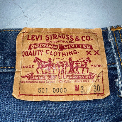 Levis 501 Vintage 80s USA XX Straight Leg Jeans Blue Med Wash 38x30 Act 35x26