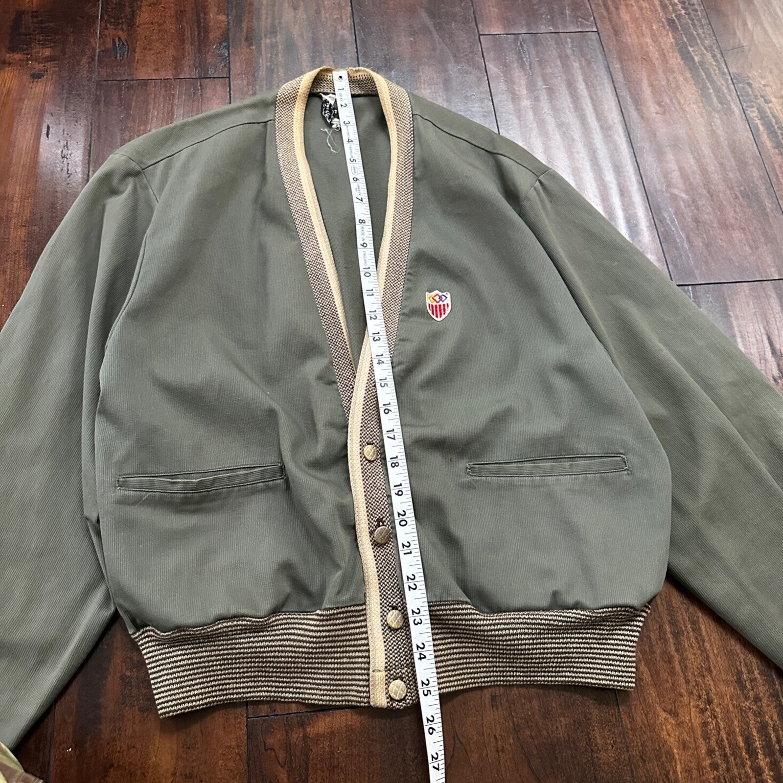 Vintage 60s Sport King Canvas M Montgomery Ward Green Rockabilly Grandpa 1960s