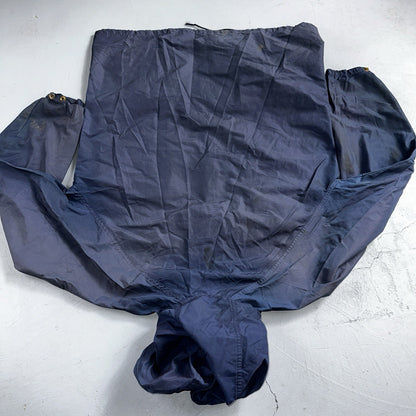 Eddie Bauer VTG Hooded Barn Jacket S Blue Cotton Chore Coat Track Hiking 90s