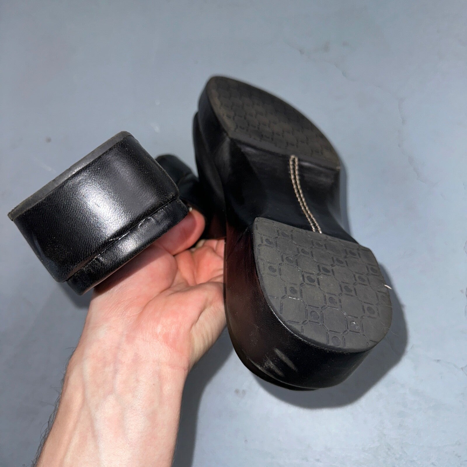 Cherokee Sandals Womens 8.5 Thong Black Leather Toe-Post Casual Comfort VTG Y2K