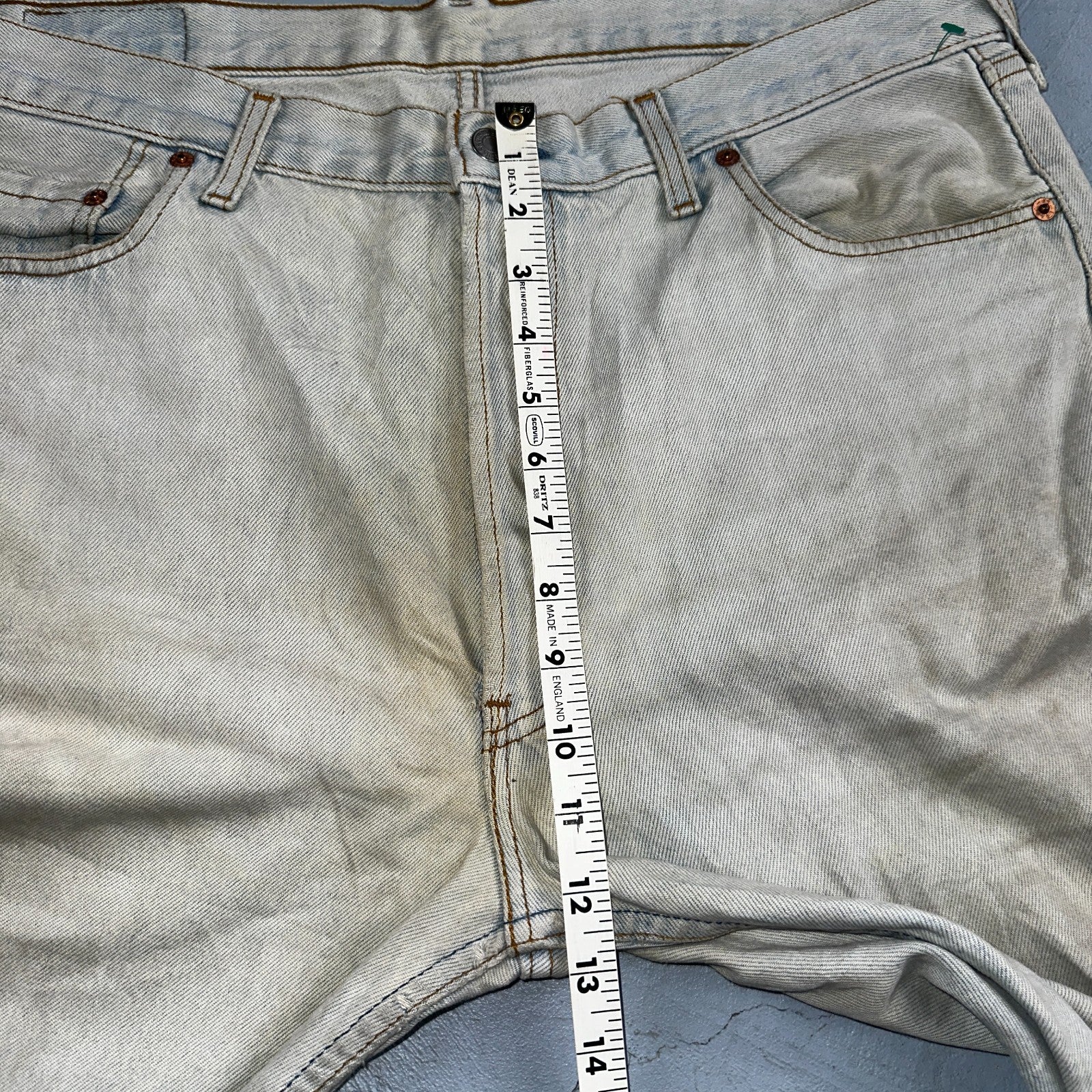 Levis 501 Vintage 90s UK Straight Leg Jeans Blue Light Wash 38x36 Act 37x30