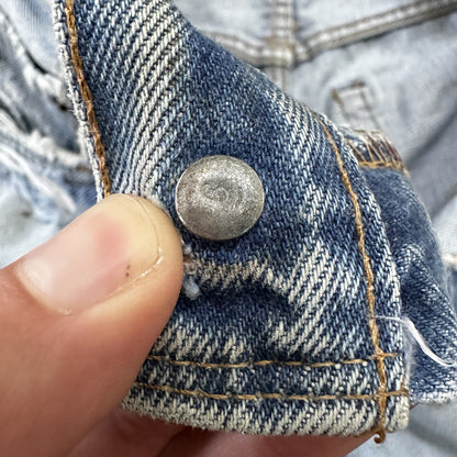 Levis Vintage 80s Redline Selvedge USA 501 Light Wash Jeans 66 30x28 Thrashed