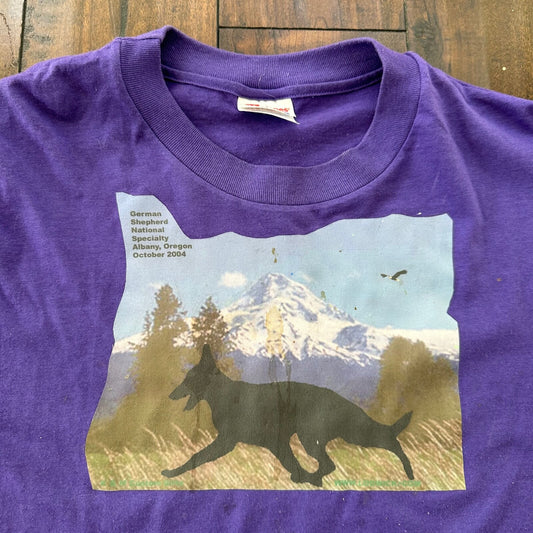 Oregon Wolfs Vintage T Shirt Purple 2004 Y2K Care Animals Dog Print Love Cute