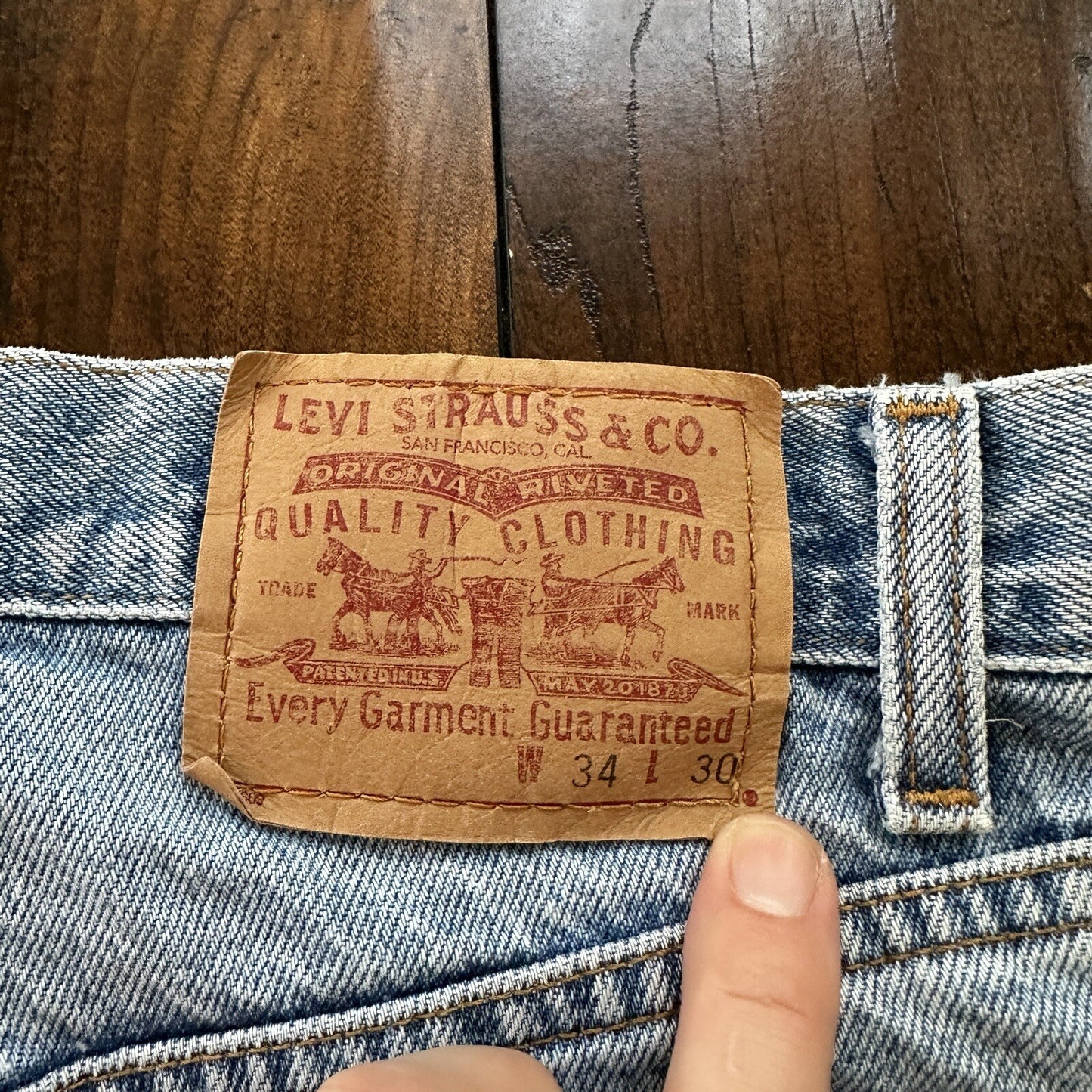 Levis Jeans Mens 34x30 Blue Relaxed Fit Straight Leg VTG 501 Denim Y2K 90s 32x26