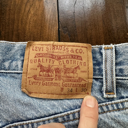 Levis Jeans Mens 34x30 Blue Relaxed Fit Straight Leg VTG 501 Denim Y2K 90s 32x26