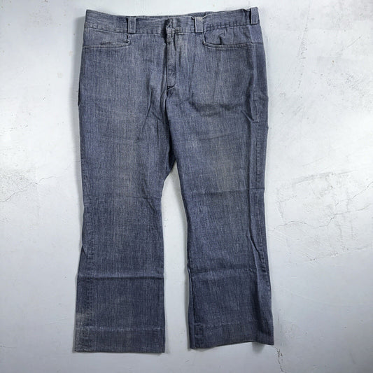 Vintage 1940s 50s WWII Korean US Navy Denim Dungarees Jeans Work Pants Trousers