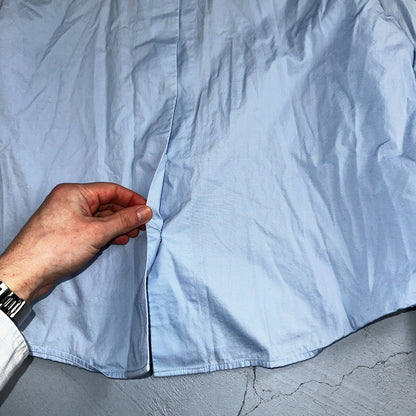 H&M Dress Shirt Womens Size 14 Blue Basic Long Sleeve Button-Up HM Casual