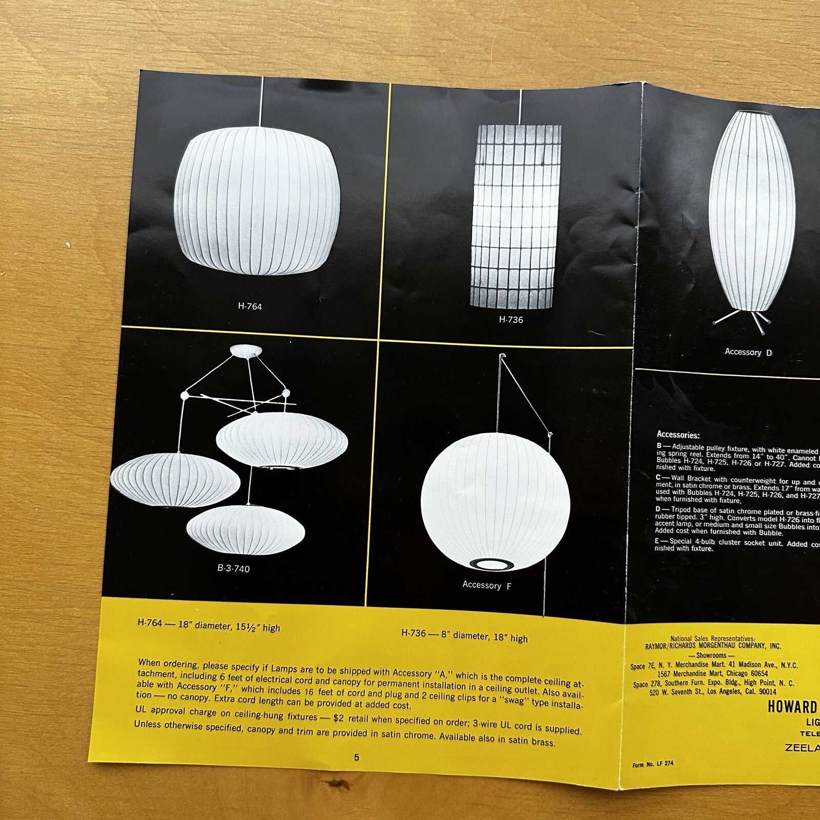 George Nelson Howard Miller Lighting Advertisement Print 1950s 50s Bubble Ad