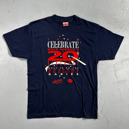 Walk America Happy Babies VTG T Shirt Baby Support March Dimes 80s USA Oregon