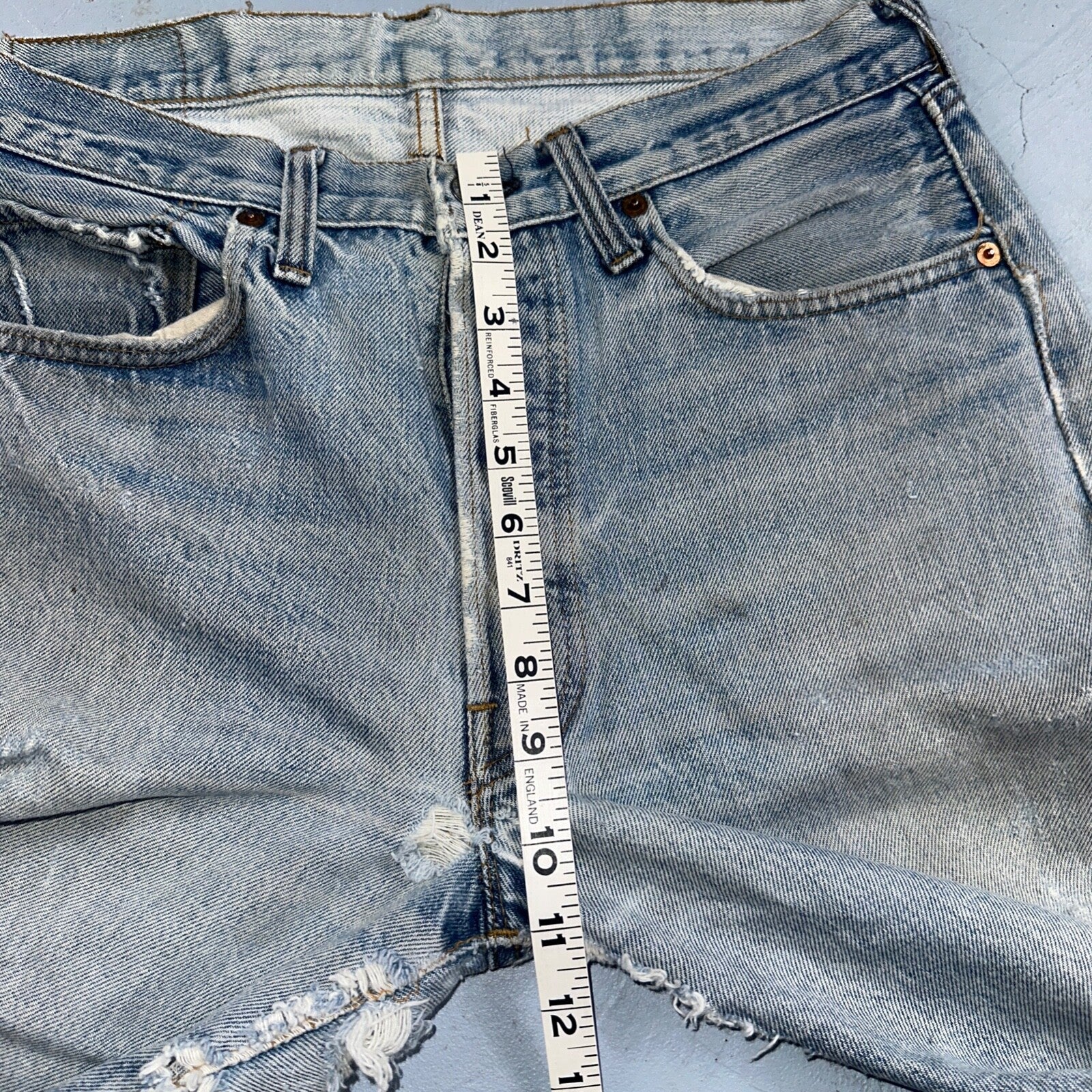 Levis 501 Vintage 80s Redline Selvedge USA XX Jeans Thrashed Light Act 31x29