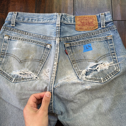 Levis 501 Vintage 90s Straight Leg XX USA Jeans 32x36 Thrashed Wash Act 30x31