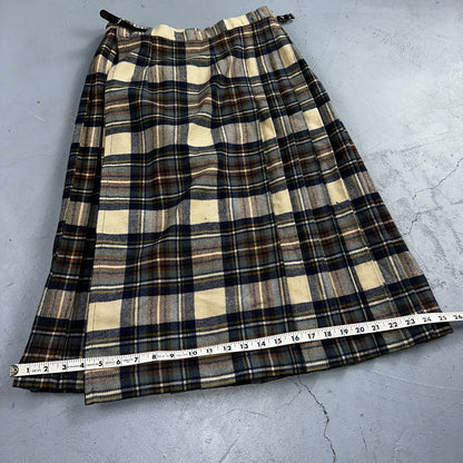 Vintage O'Neill of Dublin 100% Wool Tartan Skirt Size 14 Made in Ireland Pleated