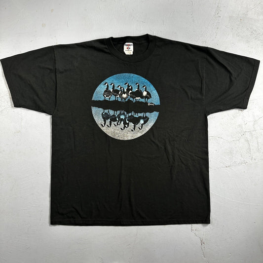 Art Geese Duck 90s VTG T Shirt Debby Neely Charles Perdew October Moon Reflect