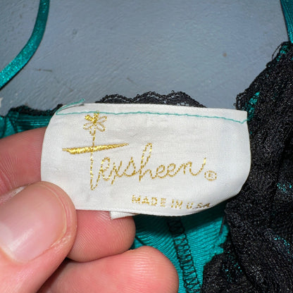 VTG Texsheen Lingerie Slip Dress Sleepwear Sweep Nightgown Lace Teddy Negliee