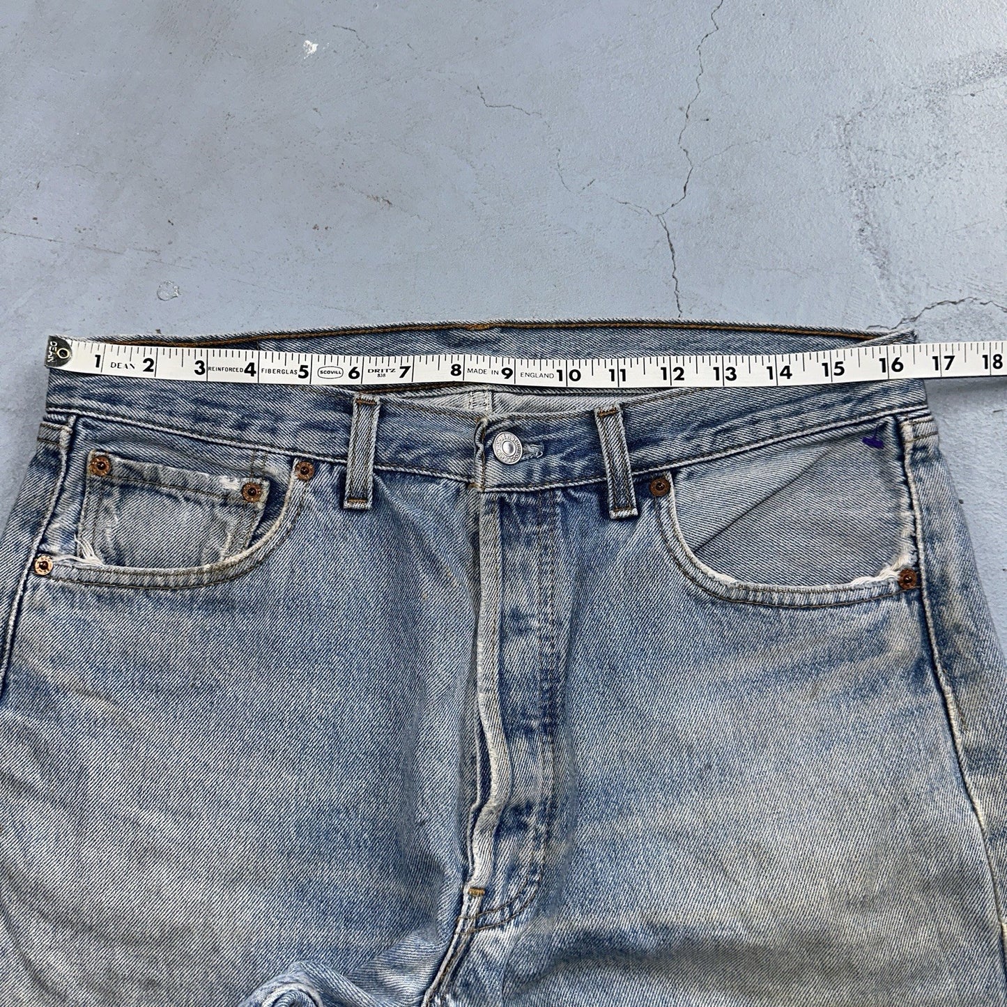 Levis 501 Vintage 90s Y2K XX Straight Leg Jeans Blue Med Wash 34x32 Act 33x31