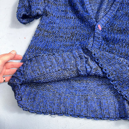 Visage Winter Womans Cardigan Knit Sweater Cozy 80s Active Winter Ramie Purple