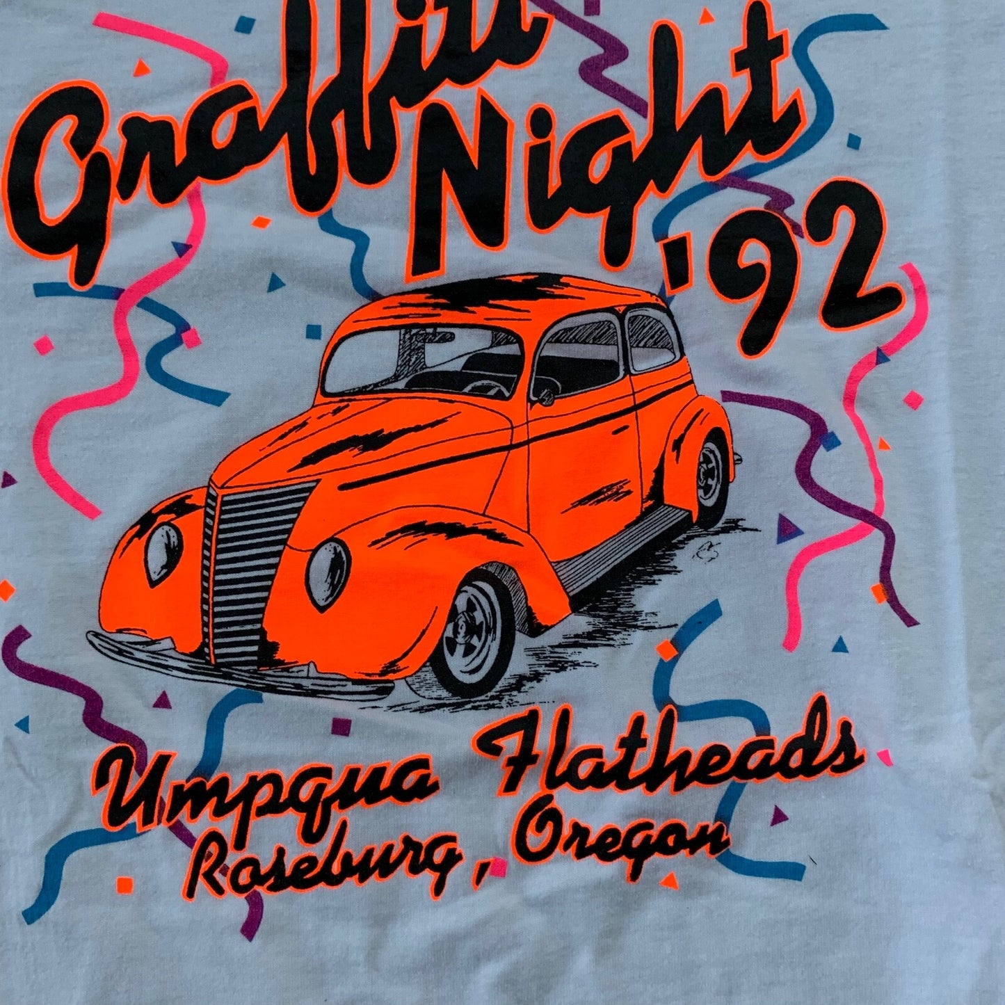 Cars Racing 1992 Vintage T Shirt Oneita 2XL Roseburg Oregon Nascar Rap 90s