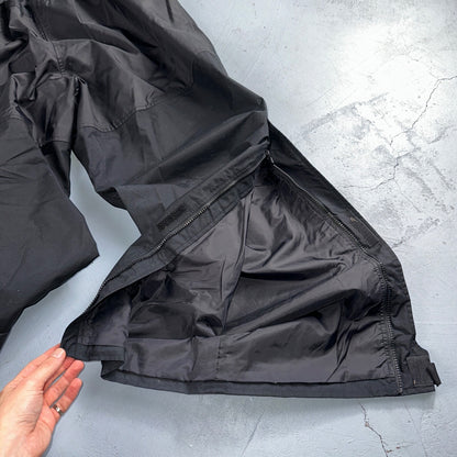 Cabelas Black Lined Mens Pants Rain Pants XL Reg Golf Double Knee Nylon