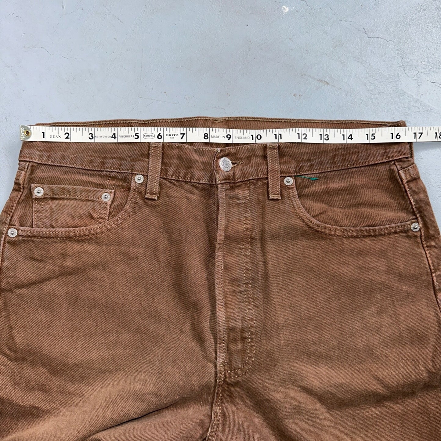 Levis 501 Vintage 90s USA XX Straight Leg Jeans 34x36 Brown Rare Wash Act 33x35