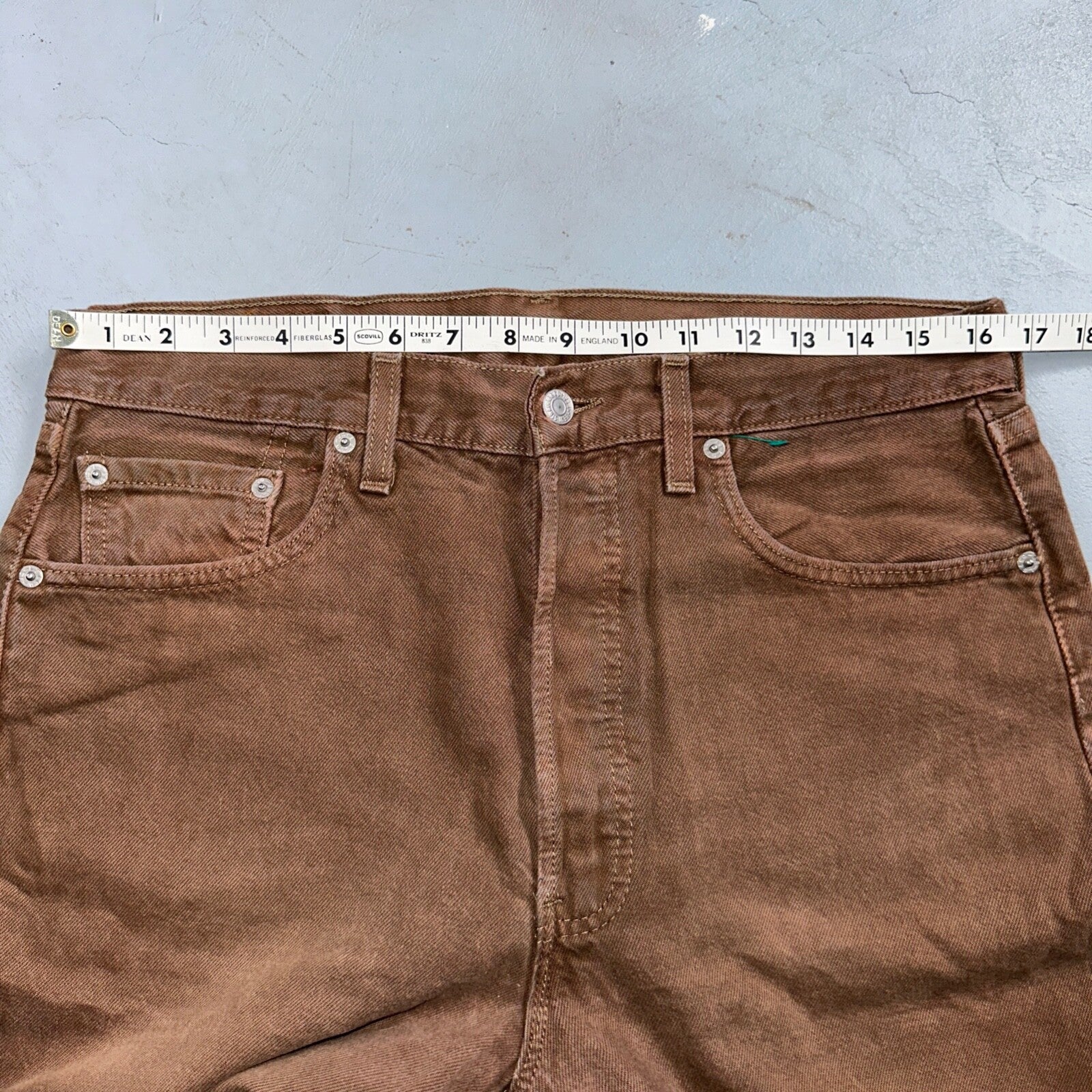 Levis 501 Vintage 90s USA XX Straight Leg Jeans 34x36 Brown Rare Wash Act 33x35